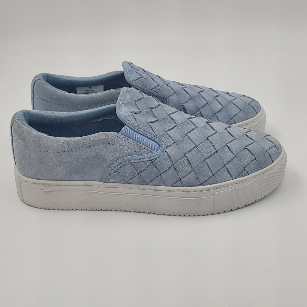 Marc Fisher Calia Light Blue Woven Leather Slip On Sneakers Size 7 - Picture 6 of 14
